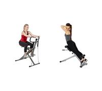 Sunny Health and Fitness Squat Assist Upright Row-N-Ride Rowing Machine+ Exercise Vinyl 18 KG Dumbbell Set Hand Weights for Strength Training, Weight Loss