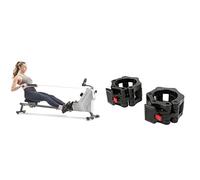 Sunny Health and Fitness Total Body Smart 2-in-1 Stepper Machine, Total Body Workout + Power Zone Squat Stand Rack Power Cage - SF-XF9931