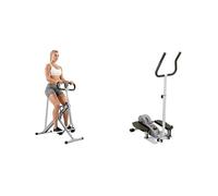Sunny Health and Fitness Total Body Smart 2-in-1 Stepper Machine, Total Body Workout + Smart Compact Adjustable Rowing Machine, 12 Levels Adjustable Resistance