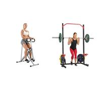Sunny Health and Fitness Total Body Smart 2-in-1 Stepper Machine, Total Body Workout + Unisex's Station-SF-BH620062 Hyperextension Roman Chair with Dip Station, Black, One Size