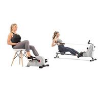 Sunny Health and Fitness Total Body Smart 2-in-1 Stepper Machine, Total Body Workout + Upright Row-N-Ride, Versatile Full-Body Workout Squat Assist Trainer, Easy Setup & Foldable