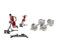 Sunny Health and Fitness Unisex's Station Hyperextension Roman Chair with Dip Station, Black + Adjustable 15 KG Dumbbell Set w/Carry Case, Space Saver, Secure Quick-Lock, Anti-Slip Steel Handle