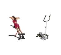 Sunny Health and Fitness Unisex's Station Hyperextension Roman Chair with Dip Station, Black + Magnetic Underdesk/Standing Portable Ellittical Machine