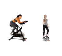Sunny Health & Fitness Advanced Mini Home Steppers, Total Body Workout Stair Machine + 45 Degree Hyperextension Roman Chair, Steel, Grey, One Size SF-BH6629