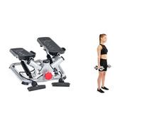 Sunny Health & Fitness Advanced Mini Home Steppers, Total Body Workout Stair Machine + Equipment Mat -Extra Small - NO. 074-XS