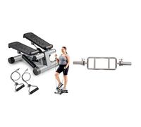 Sunny Health & Fitness Advanced Mini Home Steppers, Total Body Workout Stair Machine + Foldable Manual Treadmill, Compact Cardio Fitness, Durable Non-Electric Incline Exercise