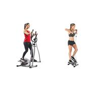 Sunny Health & Fitness Advanced Mini Home Steppers, Total Body Workout Stair Machine + Smart Folding X-Bike, Portable Compact Exercise Bike, Indoor, 14-Level Magnetic Resistance