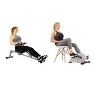 Sunny Health & Fitness Advanced Twist Stepper Machine with Resistance Bands, Portable Mini + Smart Folding X-Bike, Portable Compact Exercise Bike, Indoor, 14-Level Magnetic Resistance
