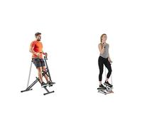 Sunny Health & Fitness Advanced Twist Stepper Machine with Resistance Bands, Portable Mini + Upright Row-N-Ride, Versatile Full-Body Workout Squat Assist Trainer, Easy Setup & Foldable