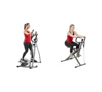 Sunny Health & Fitness Compact Folding Magnetic Rowing Machine with 109 CM Slide Rail, 130 KG Max + 35.5 cm Threaded Chrome Dumbbell Bar