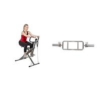 Sunny Health & Fitness Compact Folding Magnetic Rowing Machine with 109 CM Slide Rail, 130 KG Max + 45 Degree Hyperextension Roman Chair, Steel, Grey, One Size SF-BH6629