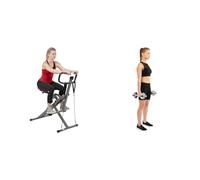 Sunny Health & Fitness Compact Folding Magnetic Rowing Machine with 109 CM Slide Rail, 130 KG Max + Legacy Stepping Elliptical Machine, Total Body Cross Trainer with Ultra- Quiet Magnetic