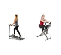 Sunny Health & Fitness Compact Folding Magnetic Rowing Machine with 109 CM Slide Rail, 130 KG Max + Treadmill Mat -Large - NO. 074-L