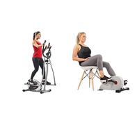 Sunny Health & Fitness Legacy Stepping Elliptical Machine, Ultra- Quiet Magnetic Belt Drive + Magnetic Under Desk Pedal Exerciser, Dual Function Mini Exercise Cycle Bike