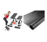 Sunny Health & Fitness Magnetic Rowing Machine, Folding w/LCD Monitor and Extra Long Slide Rail + Advanced Mini Home Steppers, Total Body Workout Stair Machine