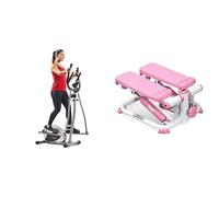 Sunny Health & Fitness Magnetic Rowing Machine, Folding w/LCD Monitor and Extra Long Slide Rail + Yoga Mat - Blue