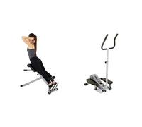 Sunny Health & Fitness Magnetic Underdesk/Standing Portable Ellittical Machine + 45 Degree Hyperextension Roman Chair, Steel, Grey, One Size