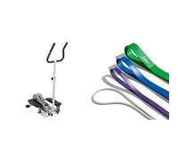 Sunny Health & Fitness Magnetic Underdesk/Standing Portable Ellittical Machine + Versatile Resistance Bands (Single Or Combination Set) - 4.5-35kg Combo