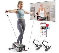 Sunny Health & Fitness Mini Machine elliptique 2 en 1, Appareil d'exercice Portable sous Le Bureau avec Bandes de résistance, Connexion Bluetooth Exclusive à l'application Sunnyfit - SF-E323054