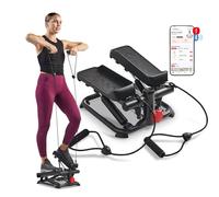 Sunny Health & Fitness Mini Stepper Connecté avec Bandes et Hauteur