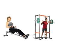 Sunny Health & Fitness Mini Stepper Machine, Stair Stepper Exercise Equipment + 35.5 cm Threaded Chrome Dumbbell Bar