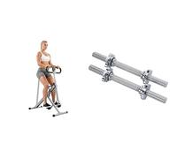 Sunny Health & Fitness Mini Stepper Machine, Stair Stepper Exercise Equipment + Compact Folding Magnetic Rowing Machine with 109 CM Slide Rail, 130 KG Max Weight