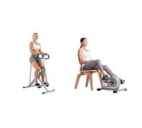 Sunny Health & Fitness Mini Stepper Machine, Stair Stepper Exercise Equipment + Row-N-Ride™ Pro Squat Assist Trainer, Rowing Machine w/Digital Monitor & Resistance Bands