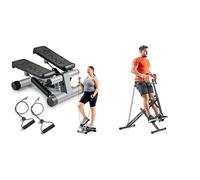 Sunny Health & Fitness Mini Stepper Machine, Stair Stepper Exercise Equipment + Upright Row-N-Ride, Versatile Full-Body Workout Squat Assist Trainer, Easy Setup & Foldable