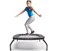 Sunny Health & Fitness - Mini trampoline de fitness sans ressort - Qualité supérieure réglable de style élastique pour intérieur/extérieur pour des entraînements plus silencieux et plus sûrs (101,6