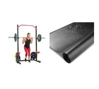 Sunny Health & Fitness Power Zone Squat Stand Rack Power Cage - SF-XF9931 + Treadmill Mat -Large - NO. 074-L