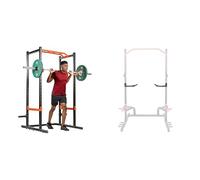 Sunny Health & Fitness Power Zone Strength Rack Power Cage - 455 KG Weight Capacity, Spotter Bar + Power Rack and Cage Add-on Attachment Accessory