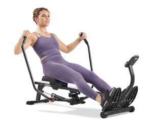 Sunny Health & Fitness Rameur Compact Intelligent à Mouvement Complet, entraînement Complet du Corps, Faible Impact, Rail Extra-Long, capacité de Poids de 159 kg - SF-RW5639SMART