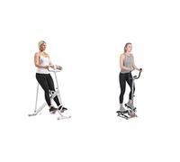 Sunny Health & Fitness Row-N-Ride Squat Assist Trainer for Glutes & Full Body Cardio Workout + 86 cm Olympic Triceps Bar with Ring Collars, Olympic Weight for Weightlifting, Pedal Hook