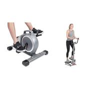 Sunny Health & Fitness Row-N-Ride Squat Assist Trainer for Glutes & Full Body Cardio Workout + Adjustable 15 KG Dumbbell Set w/ Carry Case, Space Saver, Secure Quick-Lock