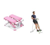 Sunny Health & Fitness Row-N-Ride Squat Assist Trainer for Glutes & Full Body Cardio Workout + Exercise Stepping Machine, Portable Mini Stair Stepper for Home, Desk Or Office Workouts