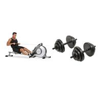 Sunny Health & Fitness Row-N-Ride Squat Assist Trainer for Glutes & Full Body Cardio Workout + Exercise Stepping Machine, Portable Mini Stair Stepper for Home, Desk Or Office Workouts