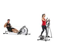 Sunny Health & Fitness Row-N-Ride Squat Assist Trainer for Glutes & Full Body Cardio Workout + Treadmill Mat -Small - NO. 083, Black