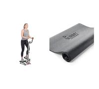Sunny Health & Fitness Row-N-Ride Squat Assist Trainer for Glutes & Full Body Cardio Workout + Yoga Mat - Blue