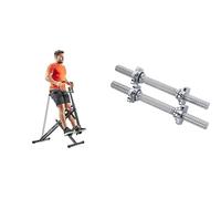 Sunny Health & Fitness SF-RW1205 12 Adjustable Resistance Rowing Machine Rower + Legacy Stepping Elliptical Machine, Total Body Cross Trainer with Ultra- Quiet Magnetic