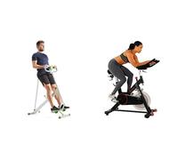 Sunny Health & Fitness SF-RW1205 12 Adjustable Resistance Rowing Machine Rower + Unisex's Station-SF-BH620062 Hyperextension Roman Chair with Dip Station, Black, One Size