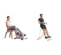 Sunny Health & Fitness Smart Compact Adjustable Rowing Machine, 12 Levels Resistance + 86 cm Olympic Triceps Bar with Ring Collars, Olympic Weight for Weightlifting