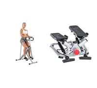 Sunny Health & Fitness Smart Upright Row-N-Ride Exerciser in Pink + Magnetic Under Desk Mini Exercise Cycle Bike, Dual Function Pedal Exerciser with Digital Monitor and Carrying Handle