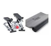 Sunny Health & Fitness Smart Upright Row-N-Ride Exerciser in Pink + Magnetic Under Desk Pedal Exerciser, Dual Function Mini Exercise Cycle Bike with Low Profile Design