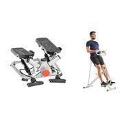 Sunny Health & Fitness Smart Upright Row-N-Ride Exerciser in Pink + Smart Folding X-Bike, Portable Compact Exercise Bike, 14-Level Magnetic Resistance