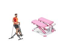 Sunny Health & Fitness Upright Row-N-Ride, Versatile Full-Body Workout Squat Assist Trainer + Exercise Stepping Machine, Portable Mini Stair Stepper for Home, Desk Or Office Workouts