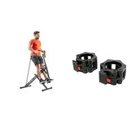 Sunny Health & Fitness Upright Row-N-Ride, Versatile Full-Body Workout Squat Assist Trainer + Locking Collar Clamps with Quick Release for Olympic Barbells for Pro Training