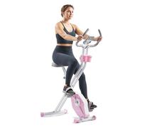 Sunny Health & Fitness X-Bike Pro d'exercice magnétique pliable, moniteur numérique, capteur de pouls, faible impact, résistance magnétique, rose - P2320
