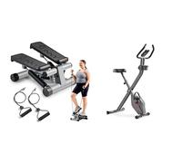 Sunny Health & Health Twister Stepper Machine, Height Adjustable Stepper, Stairs Step Exercise + Locking Collar Clamps with Quick Release for Olympic Barbells for Pro Training