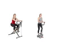 Sunny Health & Health Twister Stepper Machine, Height Adjustable Stepper, Stairs Step Exercise + Row-N-Ride™ Pro Squat Assist Trainer, Rowing Machine w/Digital Monitor & Resistance Bands