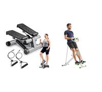 Sunny Health & Health Twister Stepper Machine, Height Adjustable Stepper, Stairs Step Exercise + Unisex's Station-SF-BH620062 Hyperextension Roman Chair with Dip Station, Black, One Size